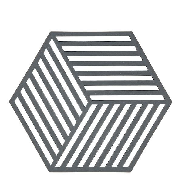 Hexagon Grytunderlägg SilIkon 16 cm Grå