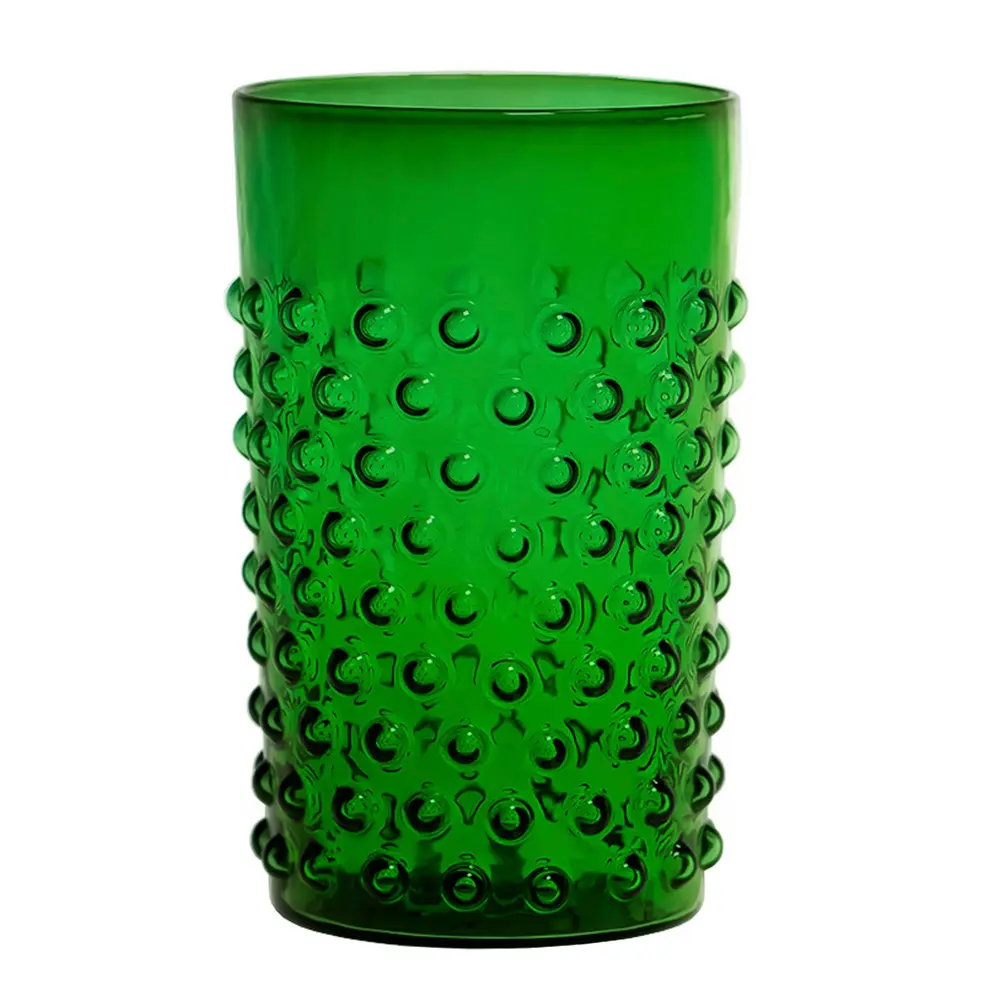 Hobnail glass 20 cl dark green