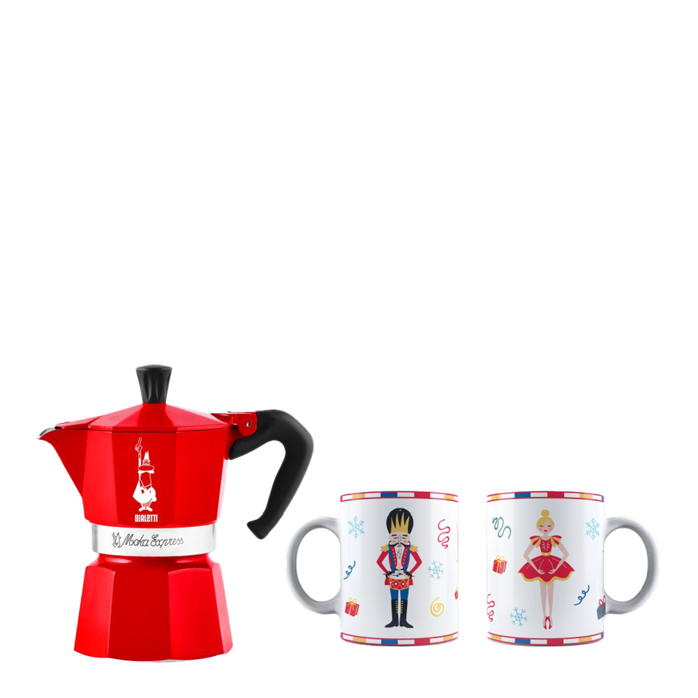 Bialetti – Moka Express CC 2024 mokabryggare 6 koppar + 2 koppar 25 cl röd