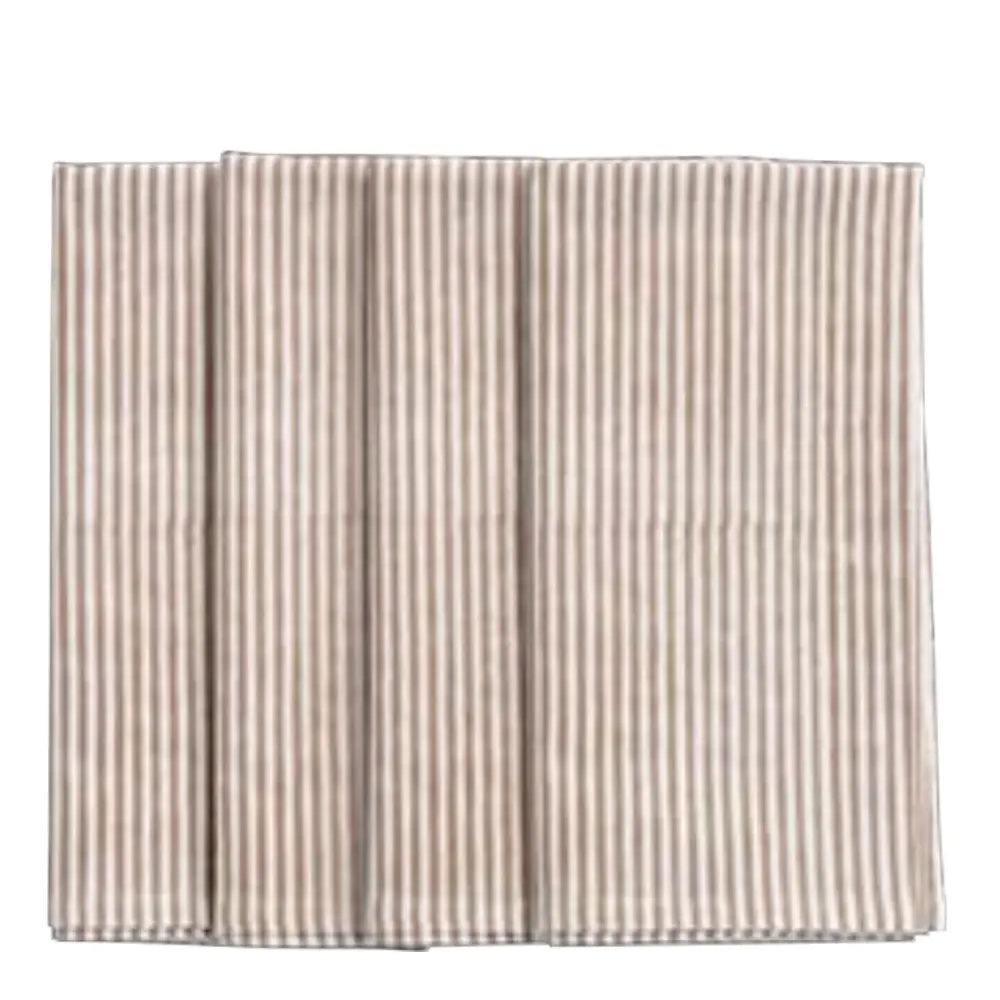 Stripete serviett 4 stk 50x50 cm lysebrun