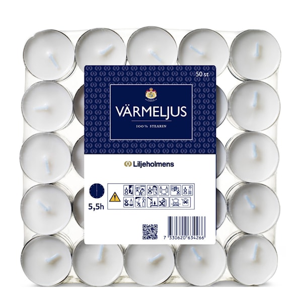 Värmeljus 3,8 50-pack vit