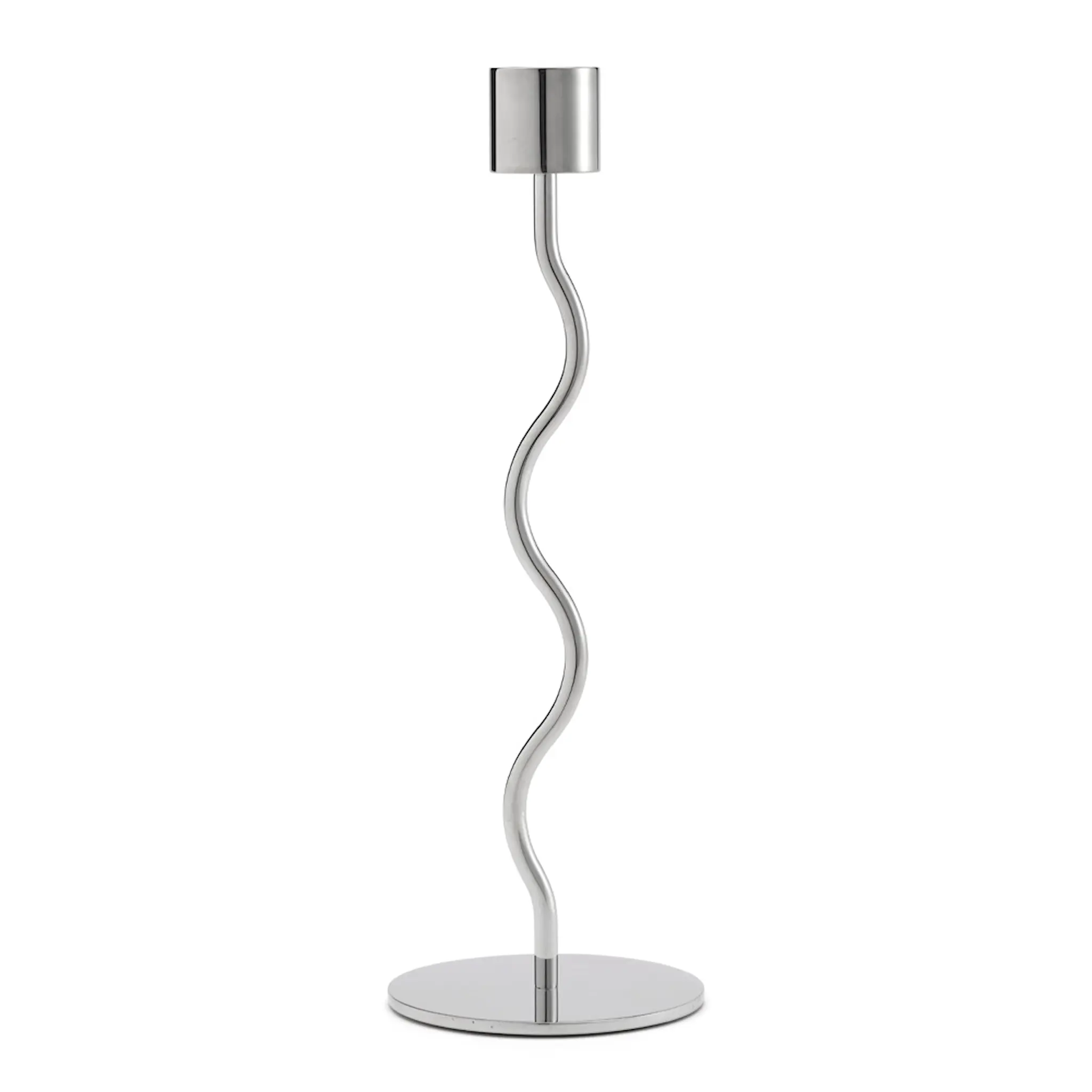 Cooee Curved Ljusstake 23 cm Silver