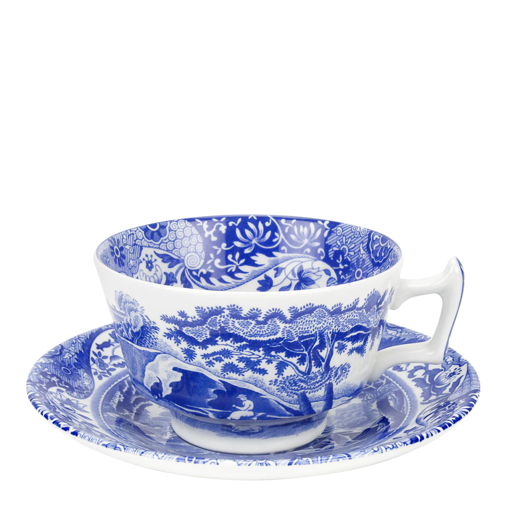 Spode – Blue Italian Tekopp med Fat 20 cl