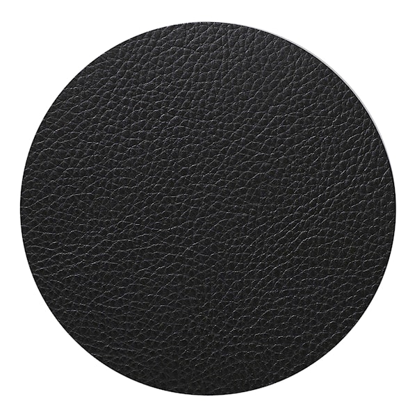 Leather Serene Circle Glasunderlägg 10 cm Black