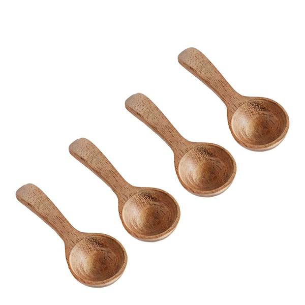 Teak sked 6 cm 4-pack natur