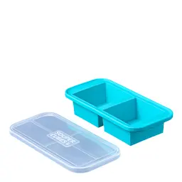 Souper Cubes Matförvaring och Lock Silikon 2-cup 2x500 ml Blå