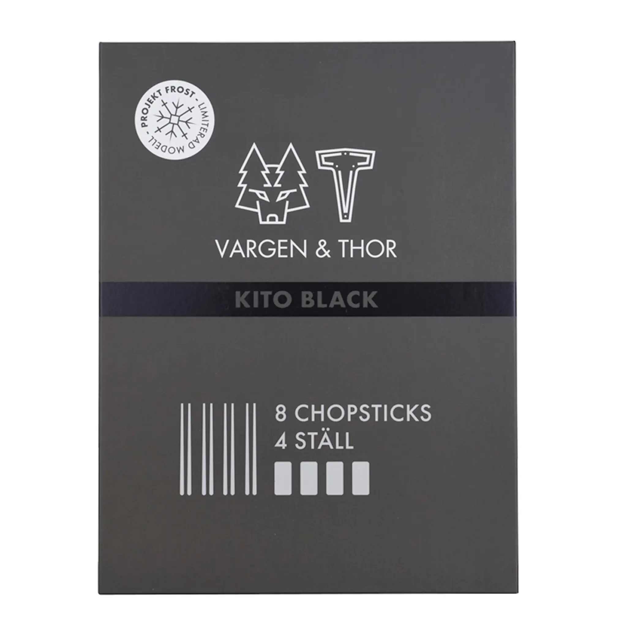 Vargen & Thor Kito Chopsticks 4-pack Gråfot Silver