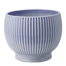 Knabstrup Keramik Potteskjuler riller Ø16,5 cm lys blå