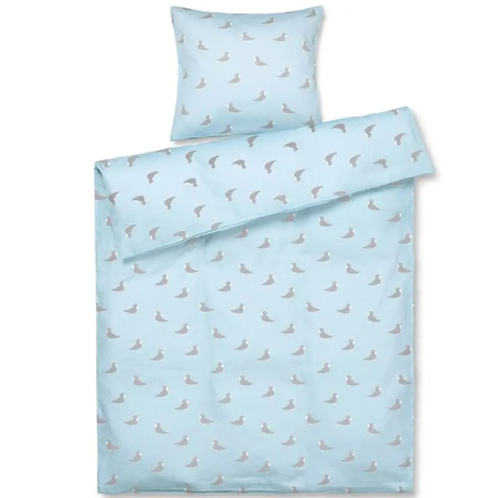 Babies sengetøysett sangfugl 100x140 cm blå