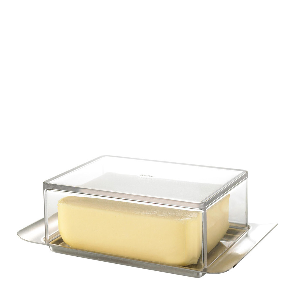 Gefu – Brunch smörask 16,3×9,9×5,2 cm stål/transparent