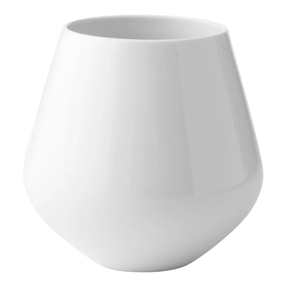 Hvit Riflet vase 20,5 cm