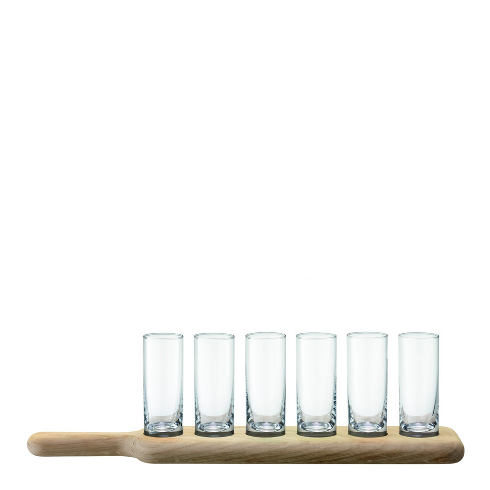 LSA International - Vodka shotglas 6-pack med bricka klarglas