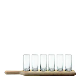 LSA International Vodka shotglas 6-pack med bricka klarglas