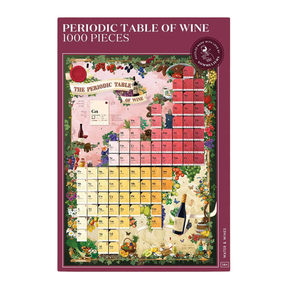 Water and Wines - Vinpussel The Periodic Table of Wine 1000 bitar Rosa