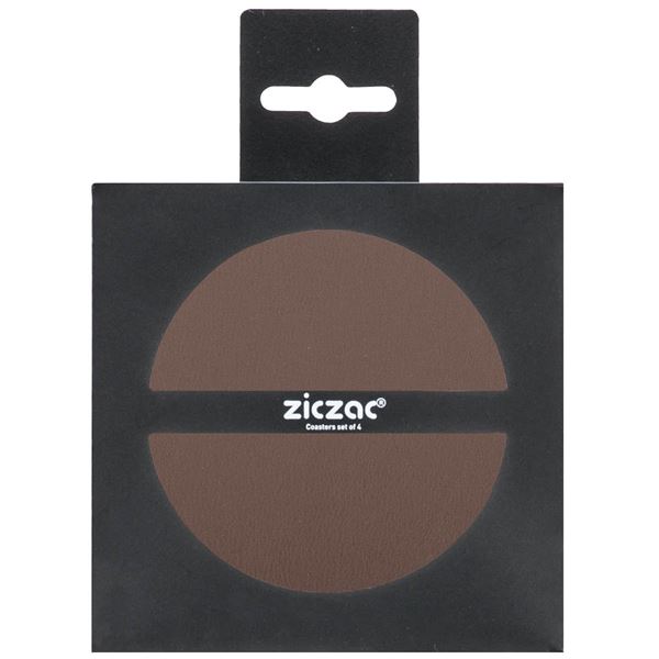 Ziczac - Togo Glasunderlägg 10 cm 4-Pack Brun