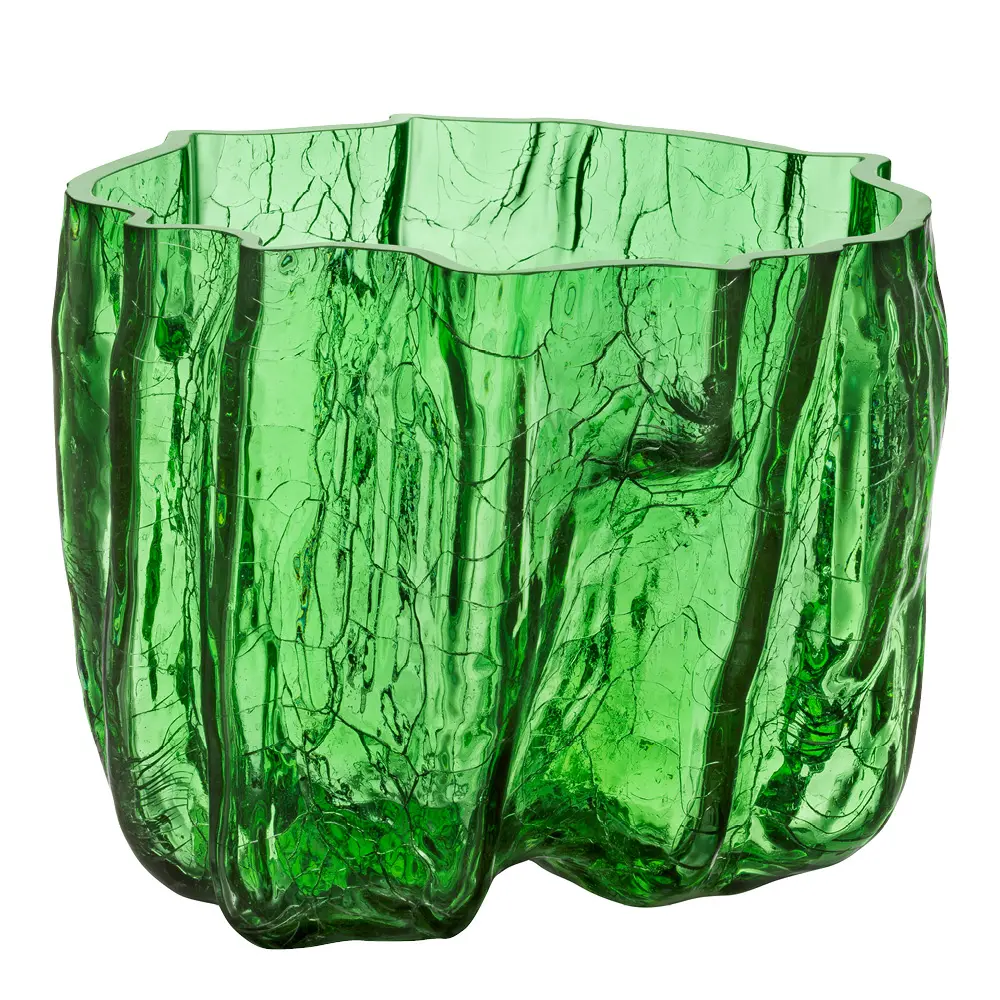 Crackle vase 17,5 cm grønn