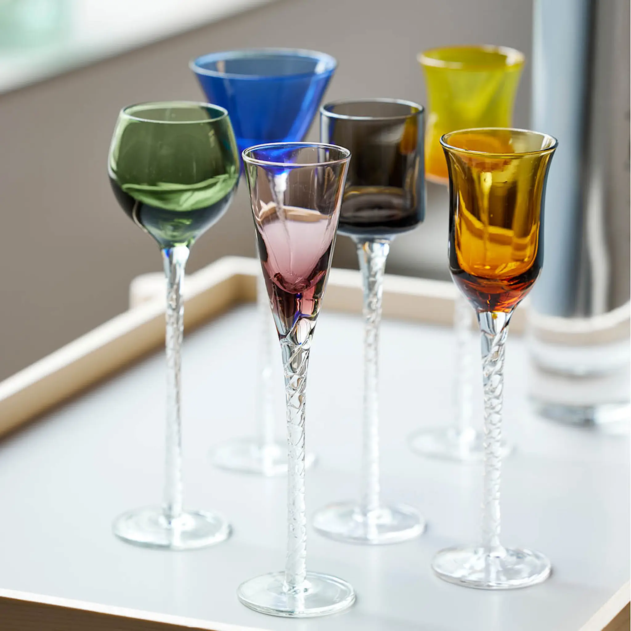 Lyngby Glas Snapsglass London 18 cm 6 stk flerfarget