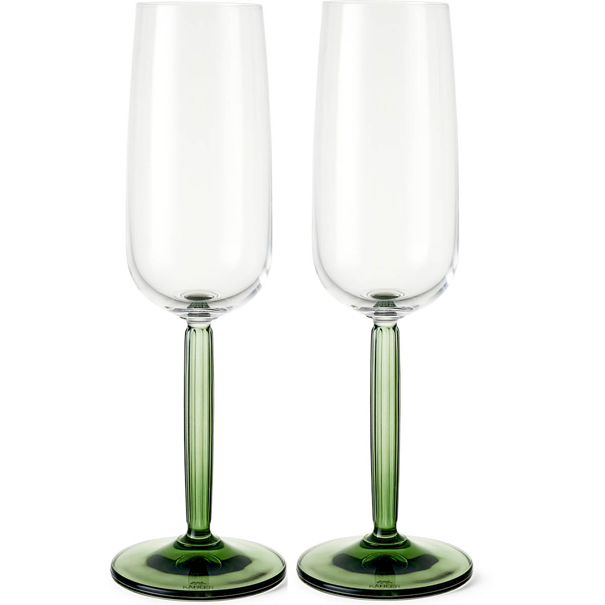 Kähler – Hammershøi Champagneglas 24 cl 2-pack Grön