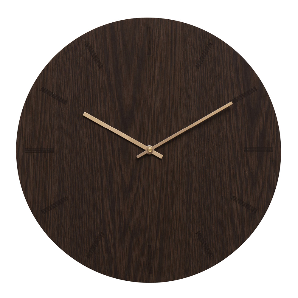 Hemverk - Dark Oak Seinäkello 38 cm Tumma tammi/Kupari