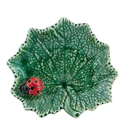 Bordallo Pinheiro Countryside Leaves Skål Nyckelpiga 14x12,6 cm Grön