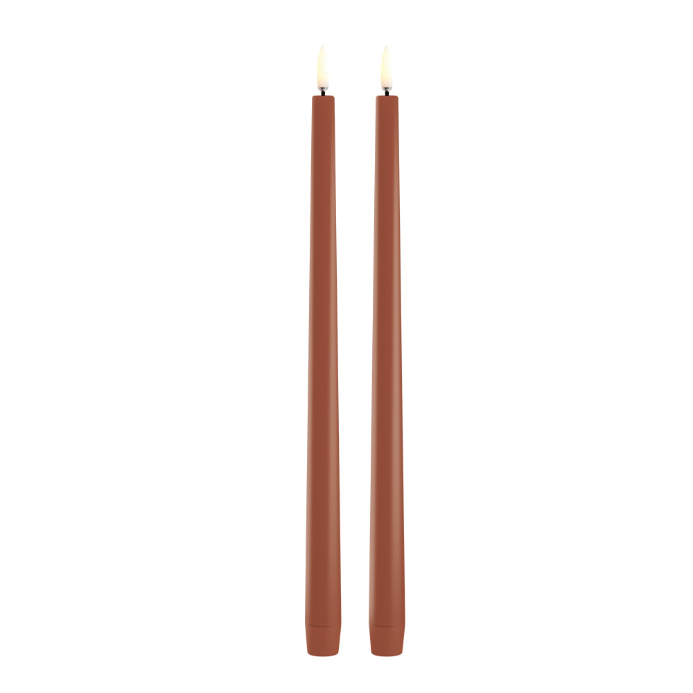 Uyuni Lighting – Taper Candles slim LED-kronljus 2,3×32 cm 2-pack terrakotta