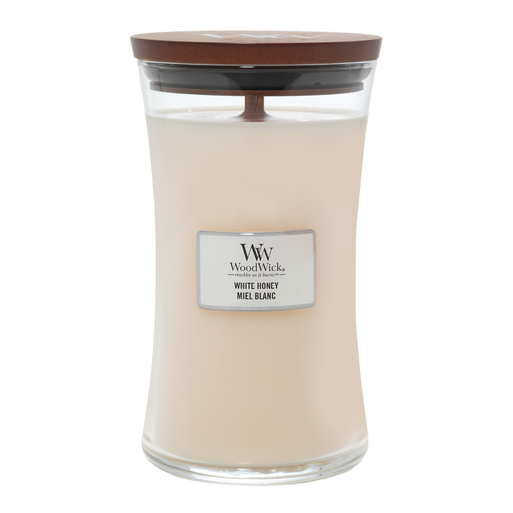 Läs mer om WoodWick - Hourglass doftljus stor white honey