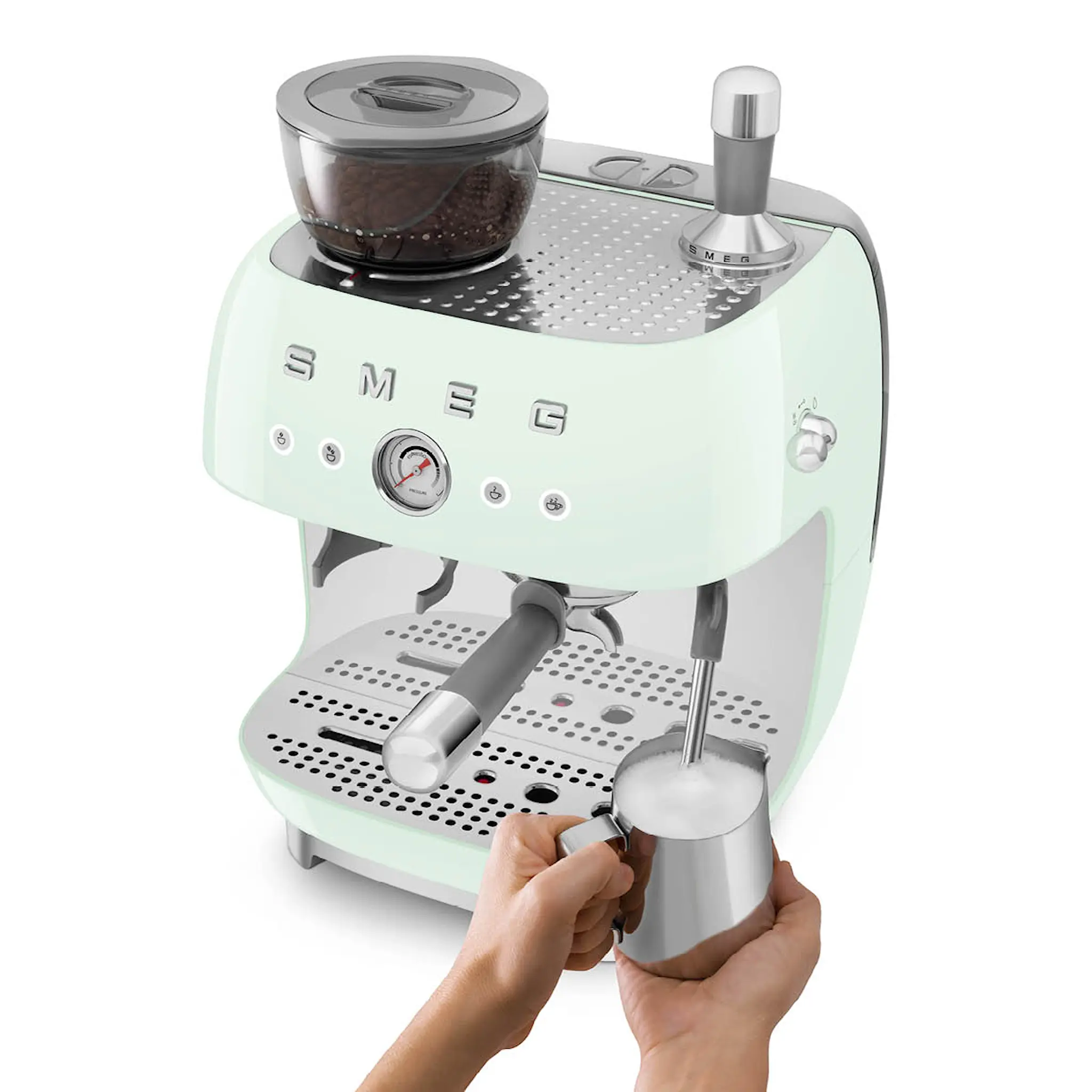 SMEG Smeg Manuaalinen Espressokone kahvimyllyllä Vihreä