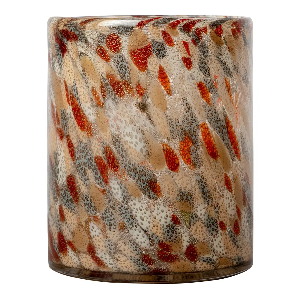 Calore lysholder/vase 20x24 cm flekkete