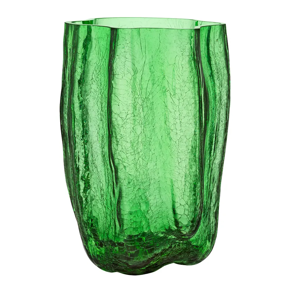 Crackle vase 37 cm grønn