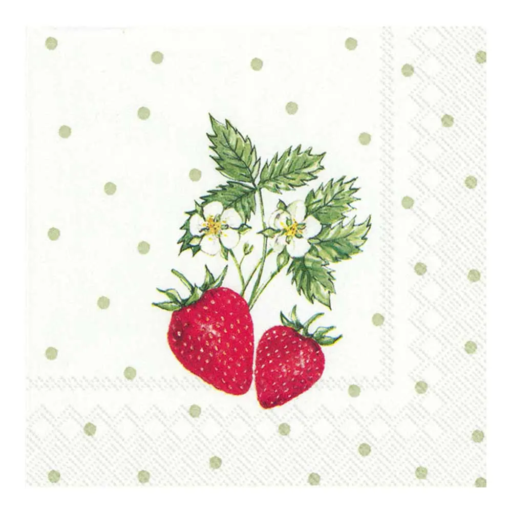 Servetti Little Lovely Strawberry 24x24 cm 20 kpl