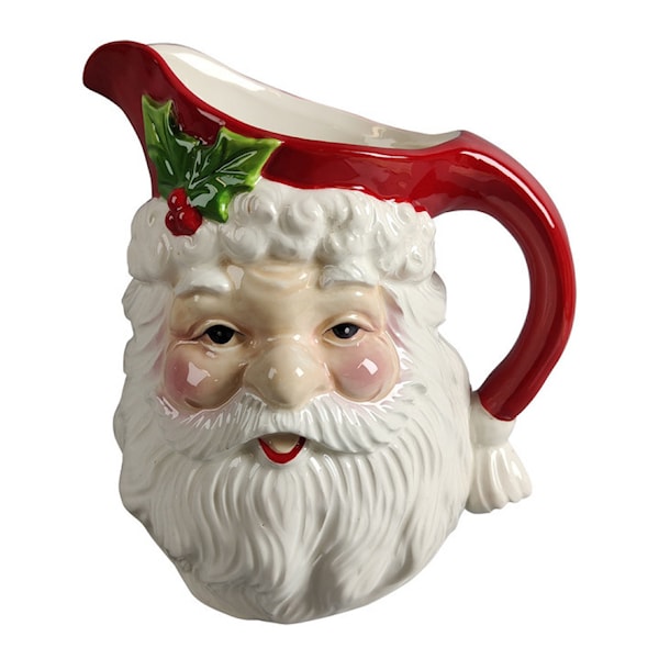 Santa karaff jultomte 23 cm röd/vit