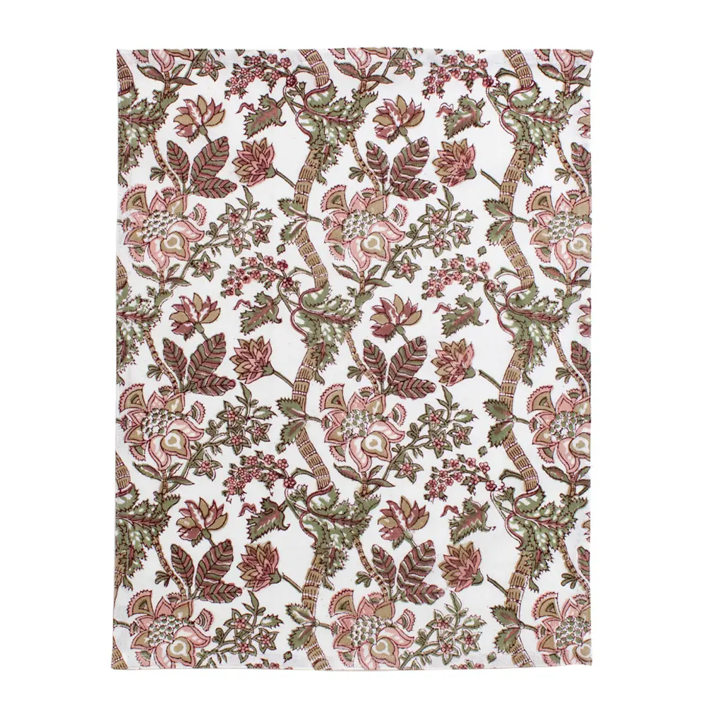Floral kjøkkenhåndkle 2 stk 50x70 cm rosa