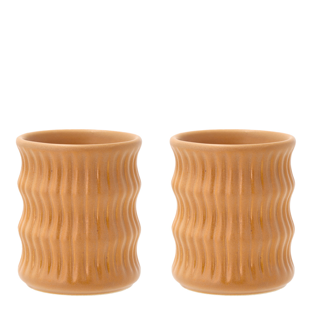 Läs mer om Villa Collection - Styles Mugg räfflat mönster 2-pack 30 cl Amber