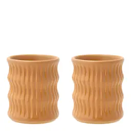 Villa Collection Styles Mugg räfflat mönster 2-pack 30 cl Amber