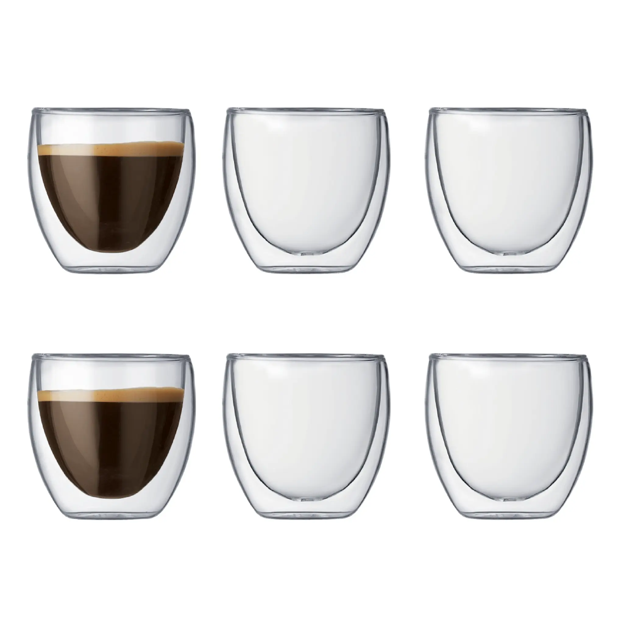 Bodum Pavina Espressoglas dubbelväggad 8 cl 6-pack Klar