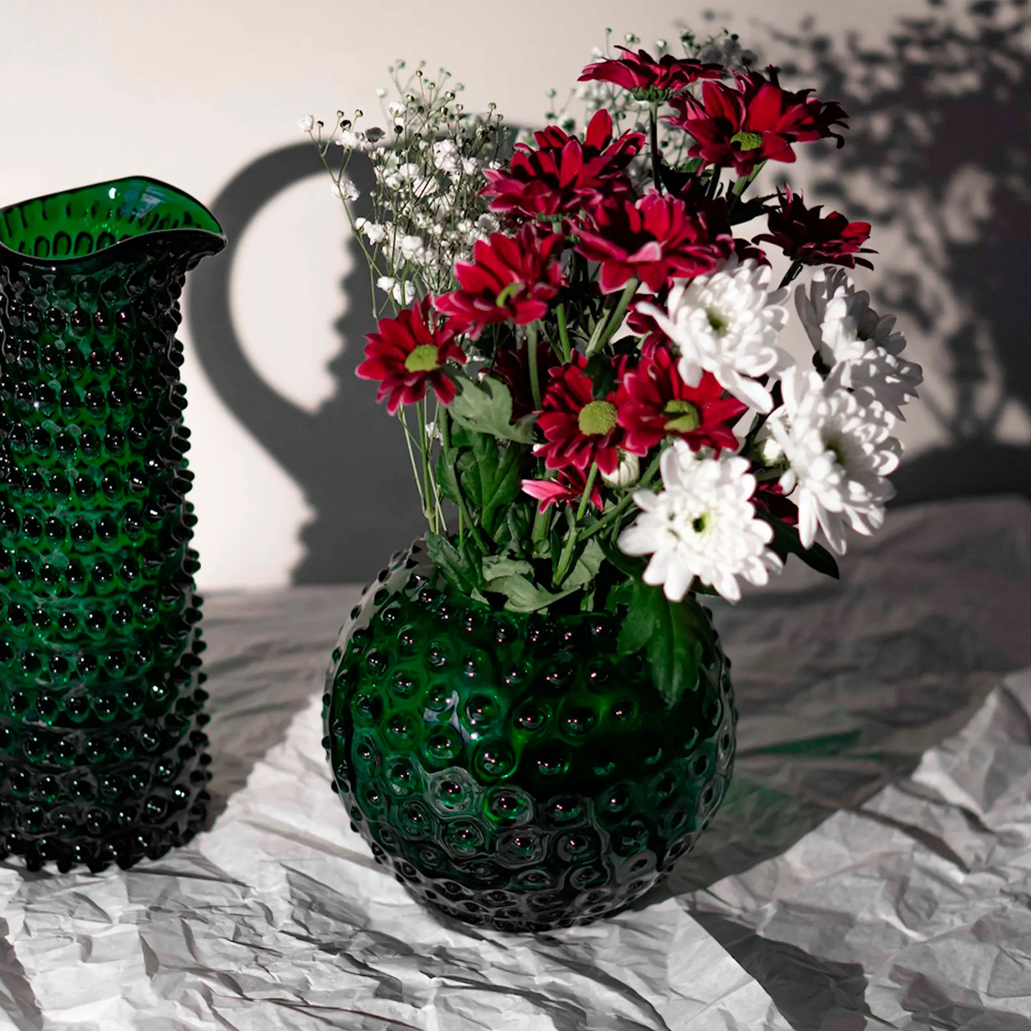 Klimchi Hobnail vase 18 cm dark green