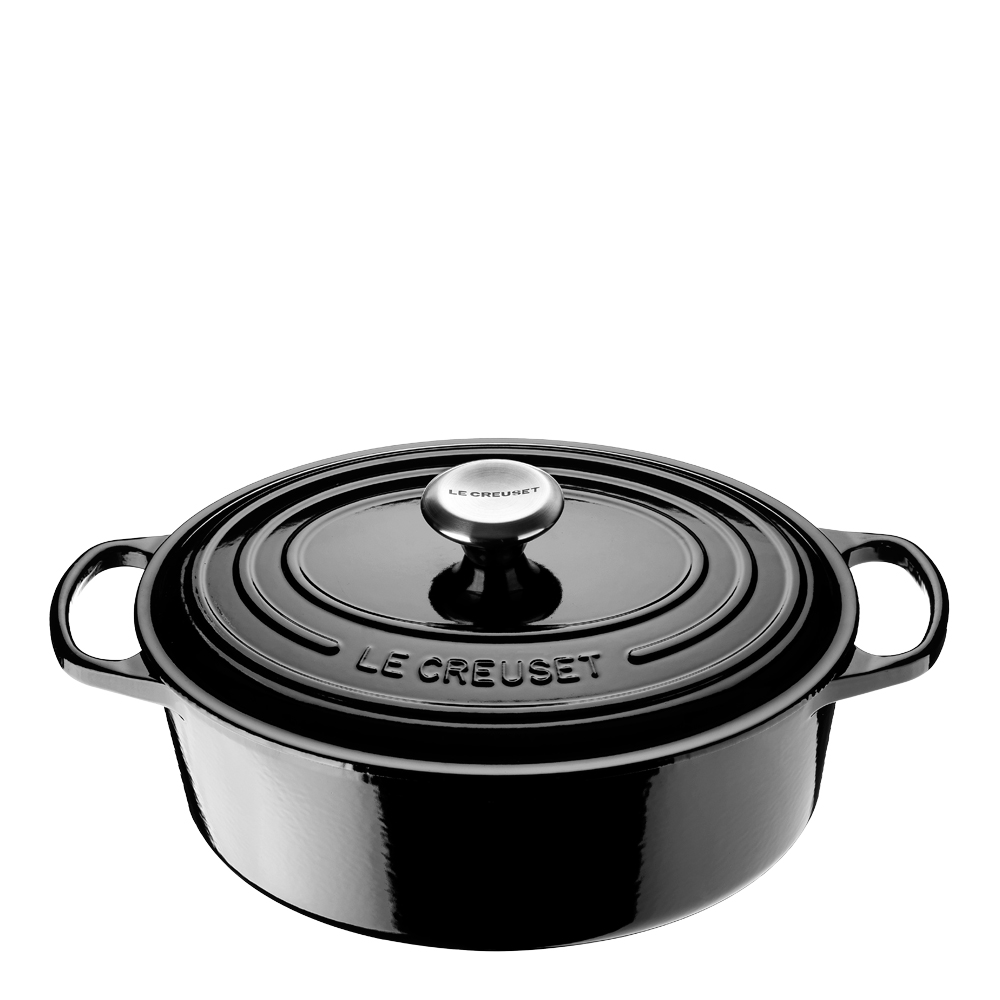 Le Creuset – Signature Gjutjärnsgryta oval 27 cm 4,1 L black blank