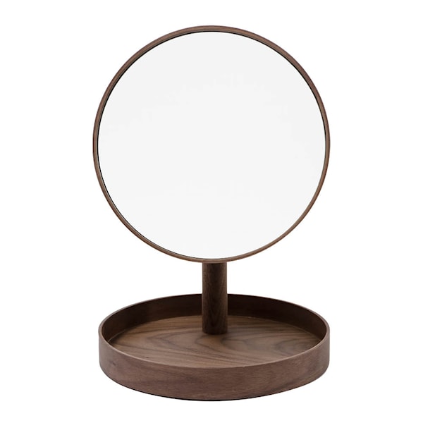 Magnify Mirror Bordsspegel med bricka 25 cm Valnöt
