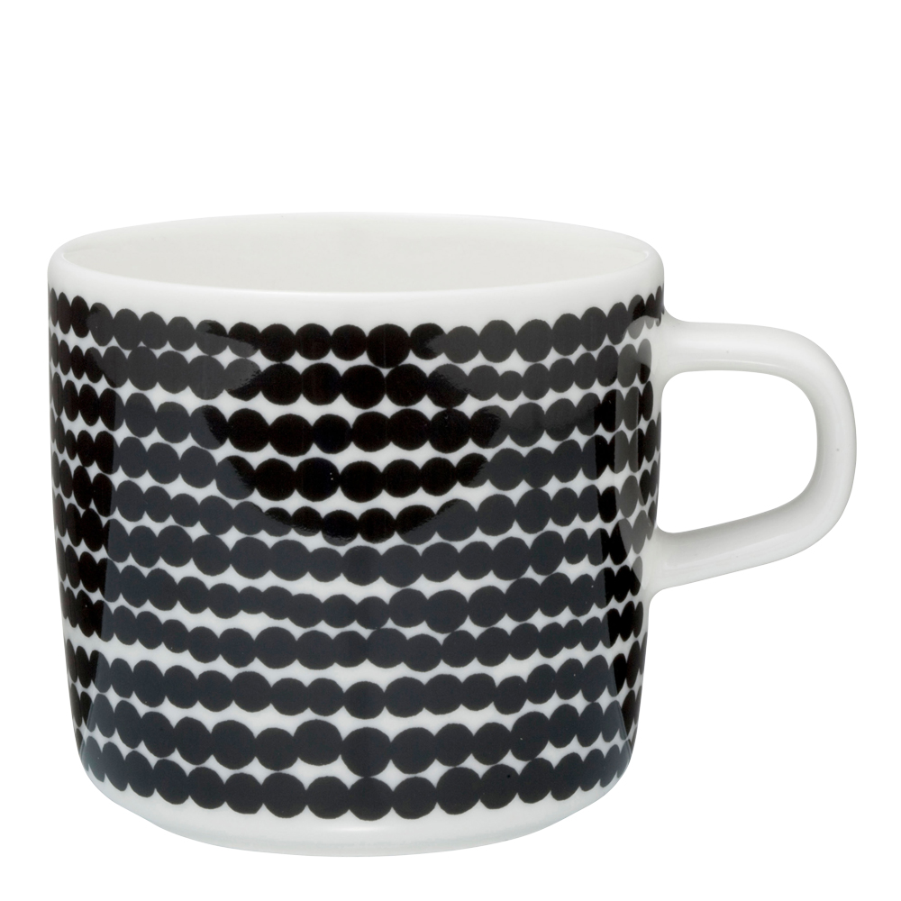 Marimekko – Räsymatto Kaffemugg Svart liten prick 20 cl