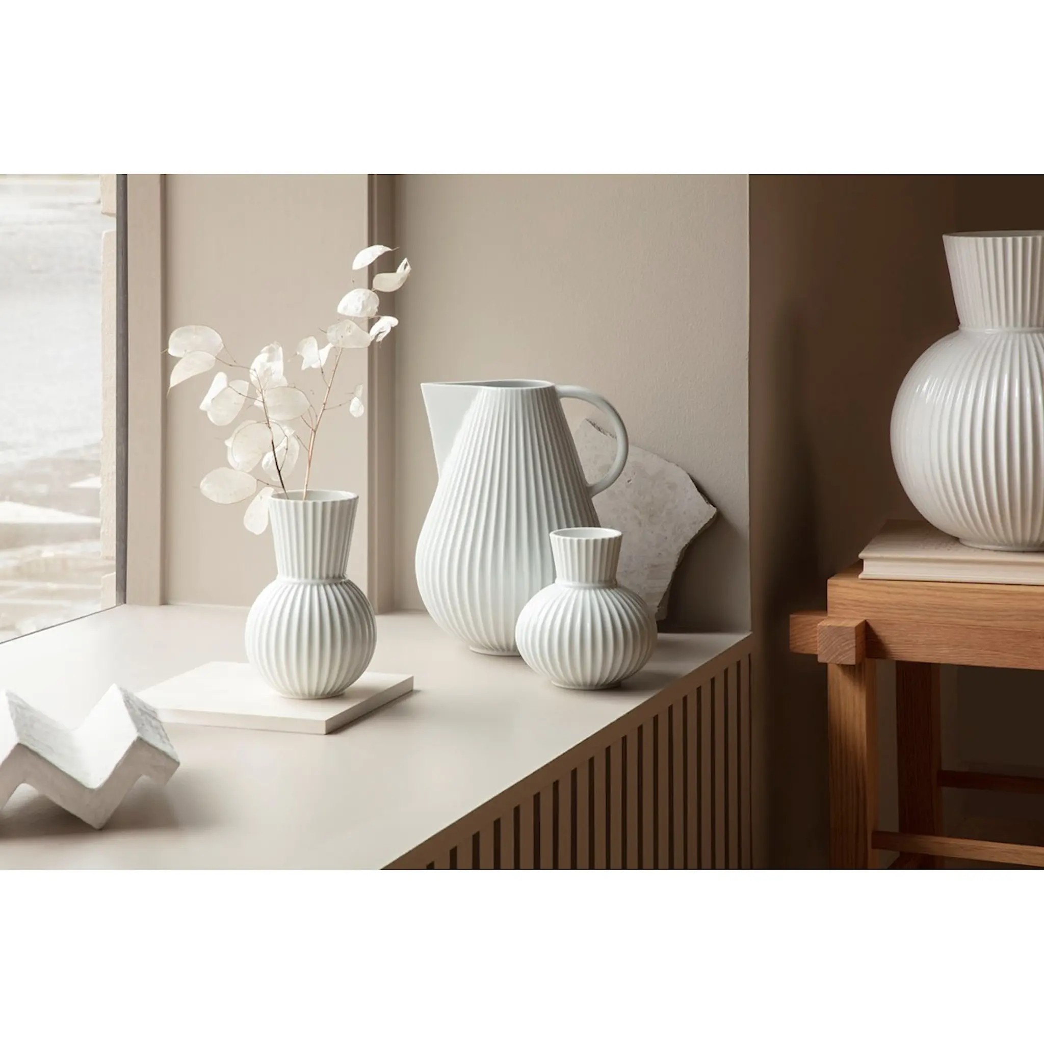 Lyngby Porcelæn Tura vase 18 cm porselen hvit