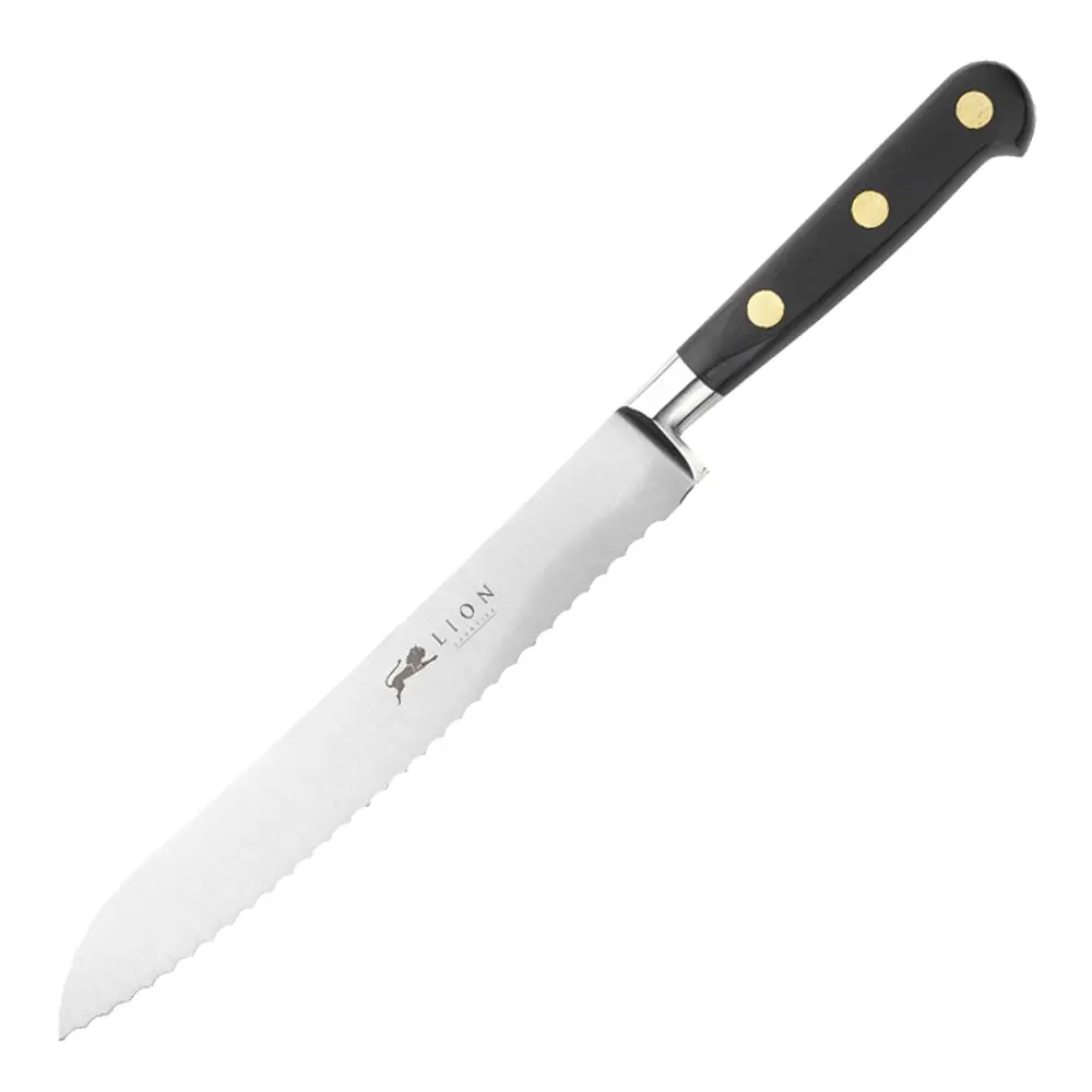 Ideal brødkniv 20 cm stål/svart