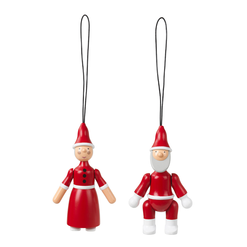 Kay Bojesen Denmark - Kay Bojesen Ornaments Santa Claus & Clara 10 cm Röd/Vit