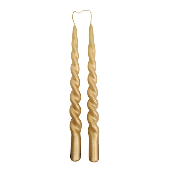 Vridna ljus 24 cm 2-pack Guld