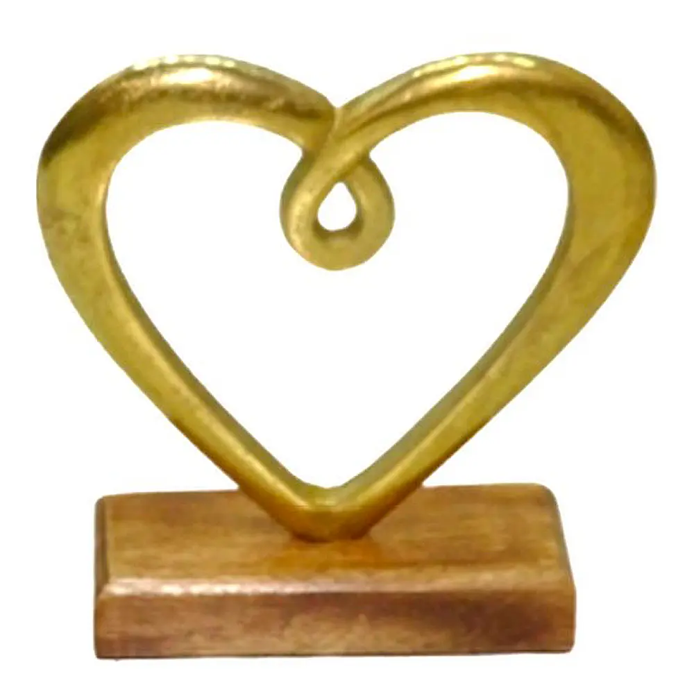 Hedy skulptur hjerte 16 cm gull