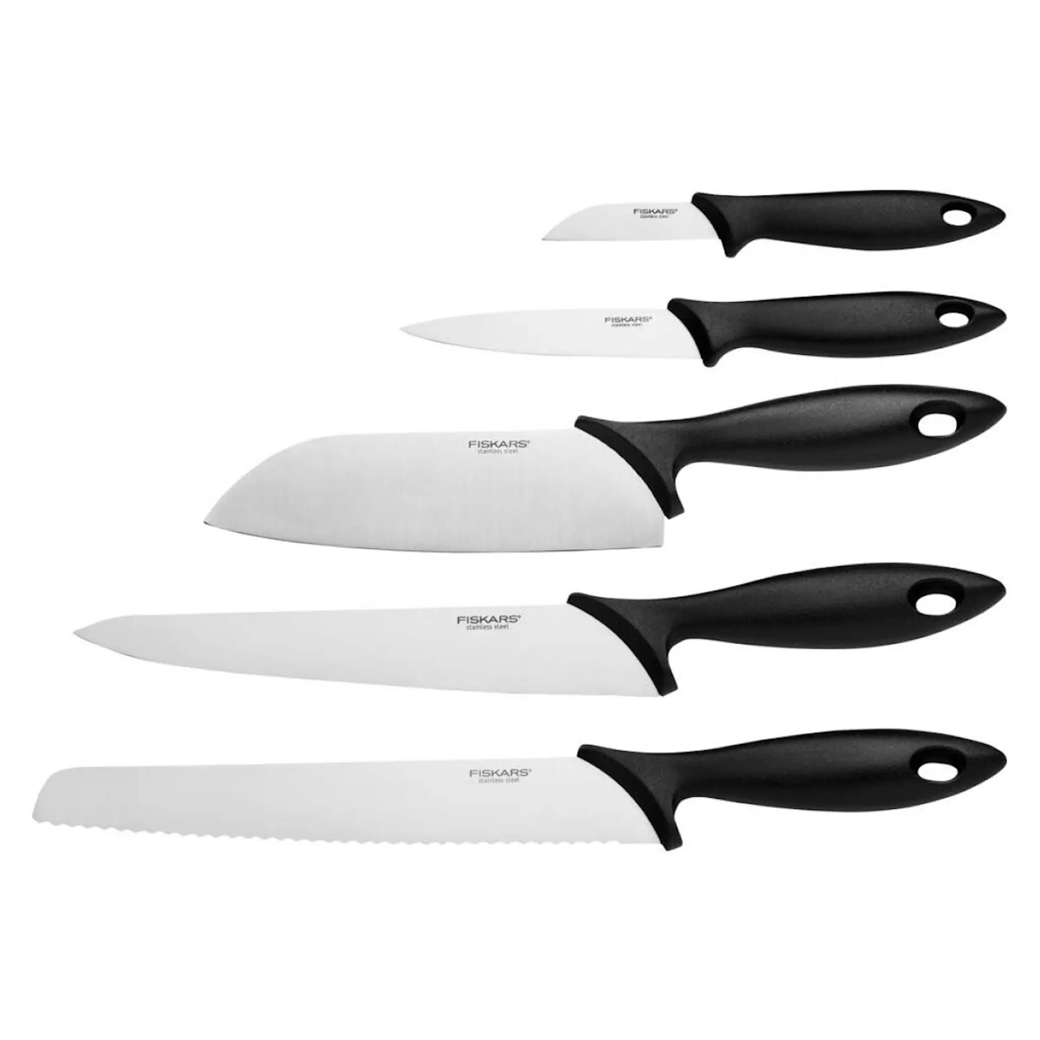 Fiskars Essential Knivblock med 5 Knivar