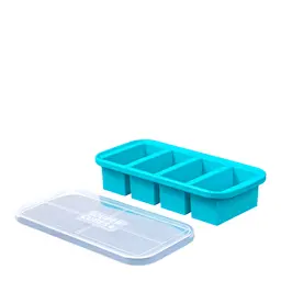 Souper Cubes Matoppbevaring med lokk silikon 1-cup 4x250 ml blå