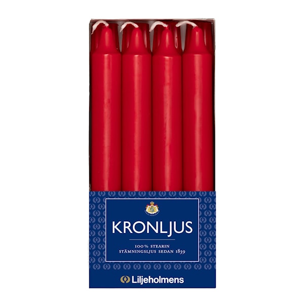 Kronljus 20,6 cm 8-pack röd