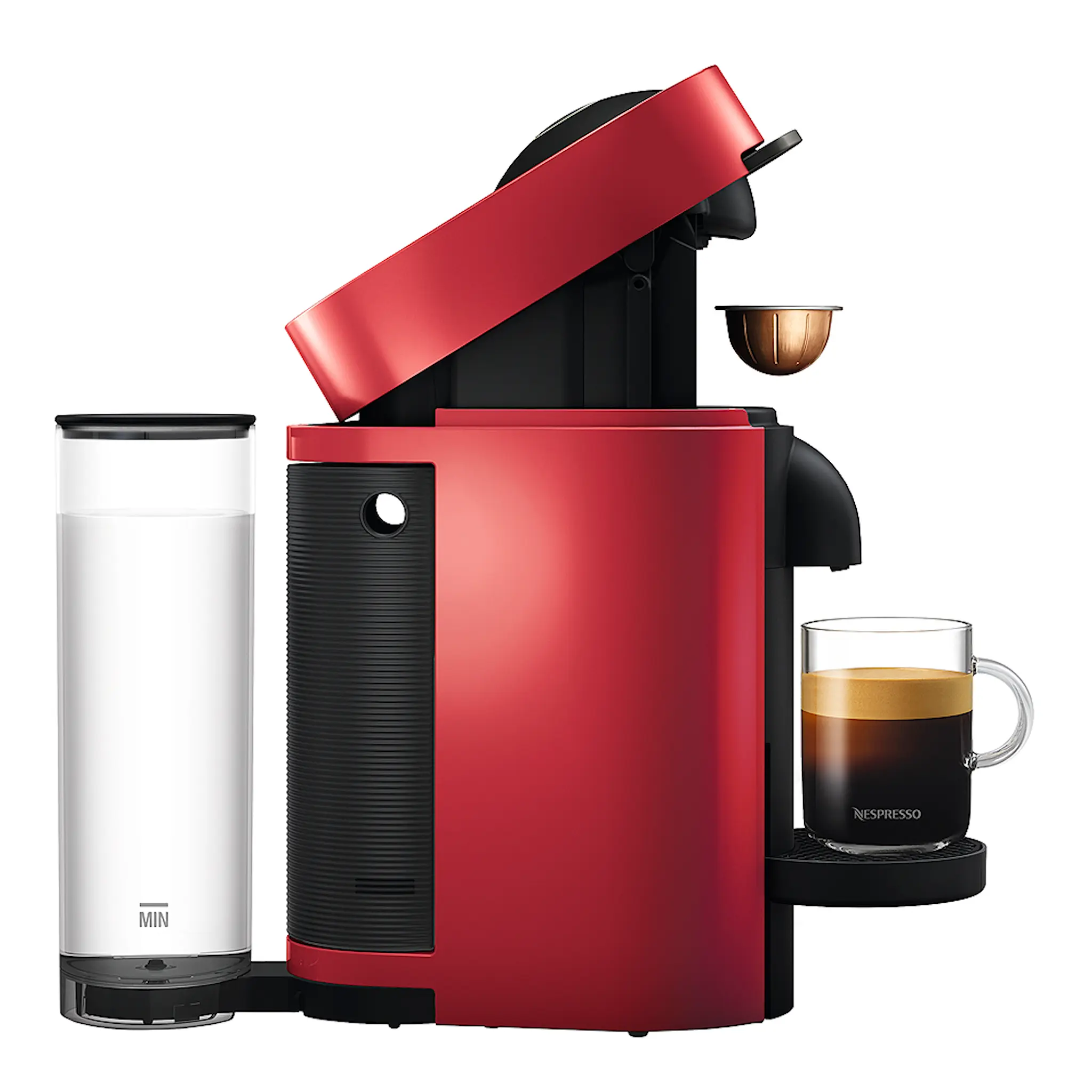 Nespresso VertuoPlus Flat Top kaffemaskin ENV150 cherry red
