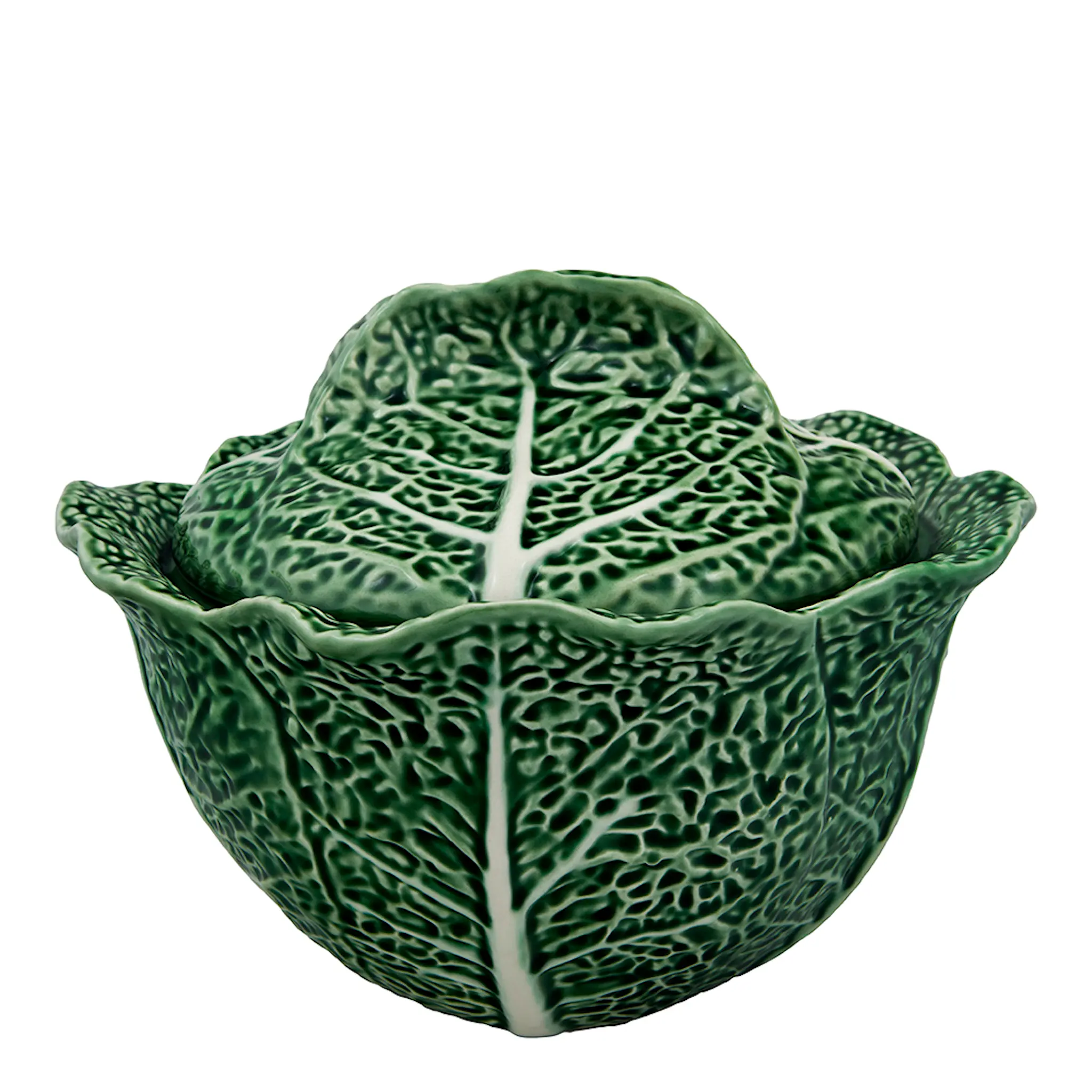 Bordallo Pinheiro Cabbage terrin/skål med lokk 3L grønn