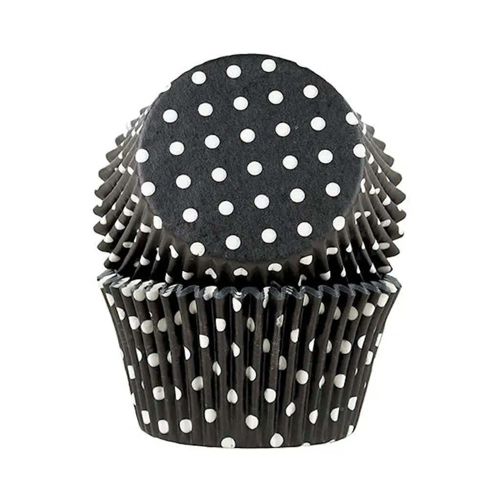 Muffinsform jumbo 30 stk svart polka